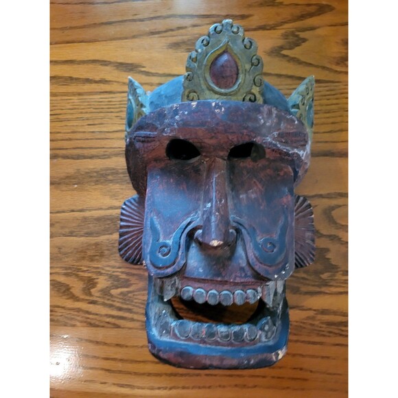 Handmade Vintage Nepal Tibet Mask - Picture 2 of 8